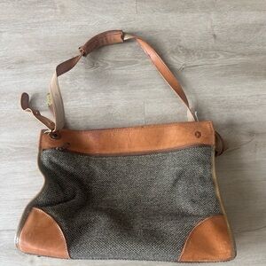 Vintage Hartmann Luggage Tweed Shoulder Bag with Leather Trim | Travel Messenger